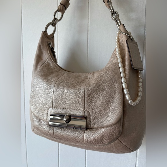 Coach Kristin Champagne Leather Hobo Shoulder Bag - Picture 2 of 16